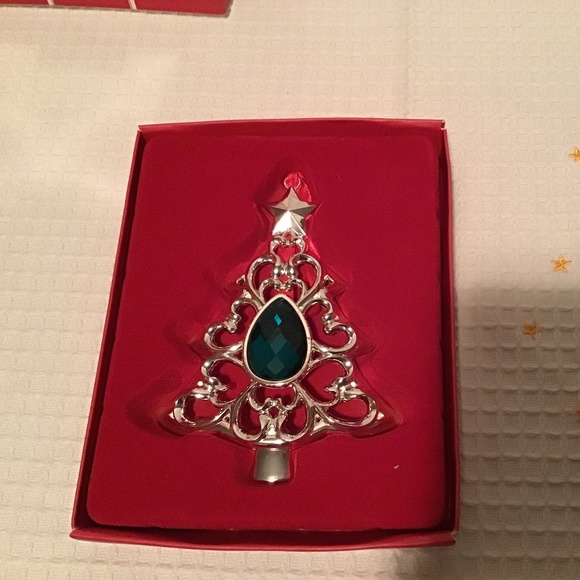 NWT Lenox Gemmed Tree Ornament - silver plated - Picture 2 of 5